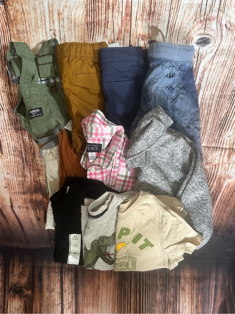 Toddler Boy Size 4T Pants Tops Shorts OshKosh Okie Dokie Old Navy 10 Pc Bundle